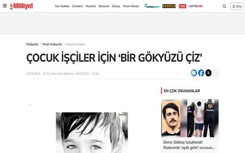 Milliyet: Çocuk işçiler için Bir Gökyüzü Çiz